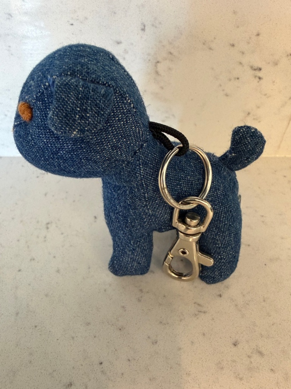 Denim Puppy Keychain